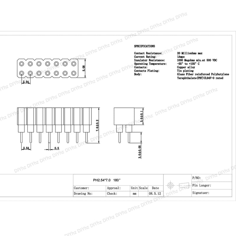 [Australia - AusPower] - Male and Female Pin Header (2pair) Gold Plated (ROHS) Double Row Round Pin 240 40P Straight Needle PCB Pin Header 2.54 mm Male Pin Header Connector Gold for Computer and breadboard 