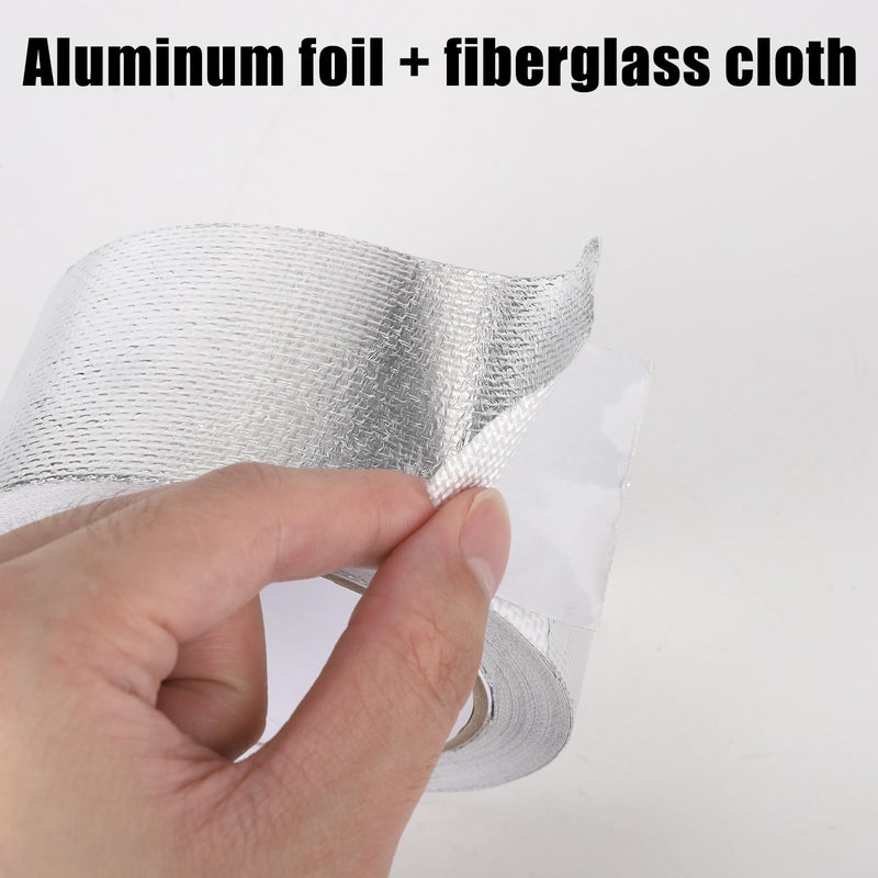 2pcs Heavy Duty Aluminum Polycarbonate Tape, 20m/65.6ft Per Roll 5cm/1.97in Wide Waterproof Self-Adhesive Sealing Insulation Duct Foil Vent Tape for Greenhouse Roof Outdoor Green House Panels Repairs