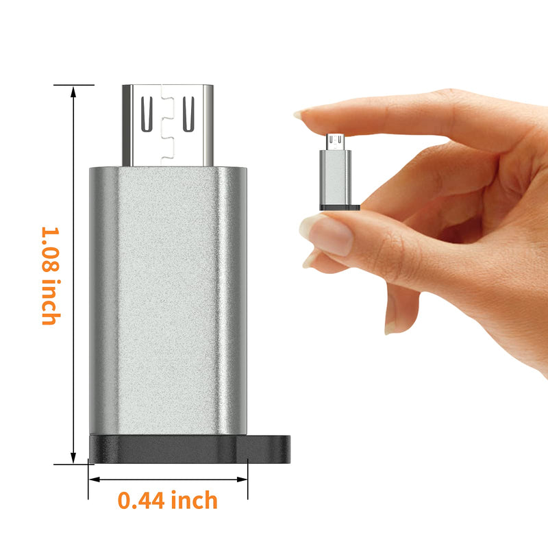 [Australia - AusPower] - USB-C to Micro USB Adapter, 3-Pack USB Type C Female to Micro USB Male Converter USB C to Micro B 2.0 Charge & Data Sync Compatible with Samsung Galaxy S7 S6 J7 Note 5 Kindle Ps4 and More -Grey Grey 