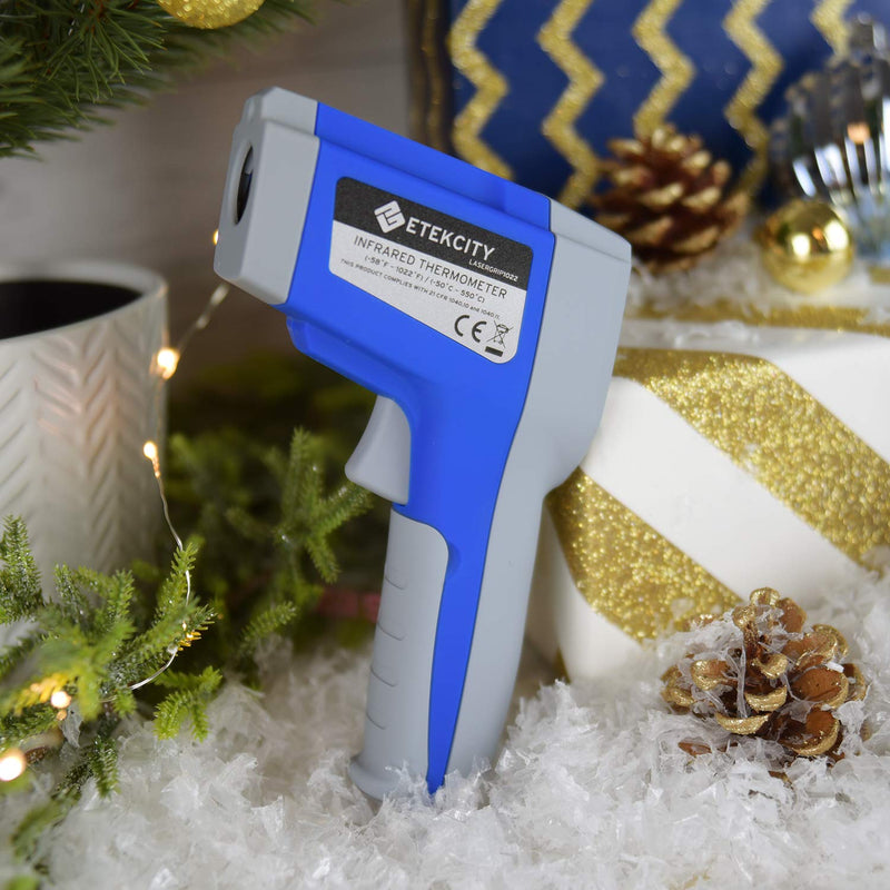 [Australia - AusPower] - Etekcity Digital Thermometers Non-contact-58°F ~1022°F (-50°C ~ 550°C) ith Adjustable Emissivity & Max Measure for Meat Refrigerator Pool Oven, Blue 