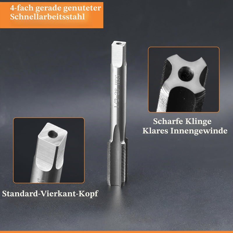LEONTOOL 1/2"-28 UNEF Tap Set HSS 1/2 x 28 UNEF High Speed Steel Machine Tap with Round Tap Right-Handed Tap Set for Nut Bolts