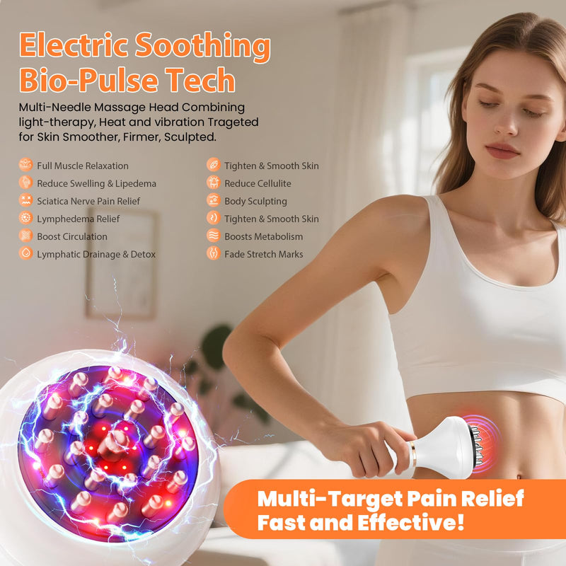 [Australia - AusPower] - Body Sculpting Machine, Lymphatic Drainage Massager & Anti Cellulite Massage Tool, Helps Reduce Stretch Marks & Cellulite, Targeted Relief for Sciatica, Nerve, Hip, Joint & Muscle and Lower Back Pain 