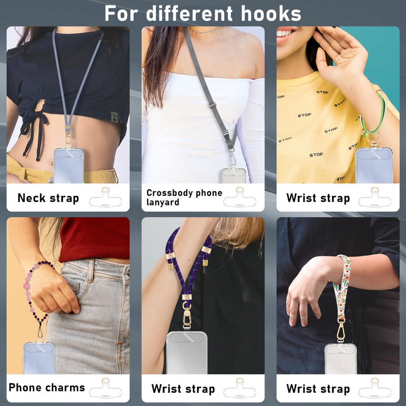 [Australia - AusPower] - Cell Phone Lanyard Pads, Thinner Durable TPU Phone Patch Clear Universal Phone Tether Tab Without Adhesive (2*clear) 2*clear 