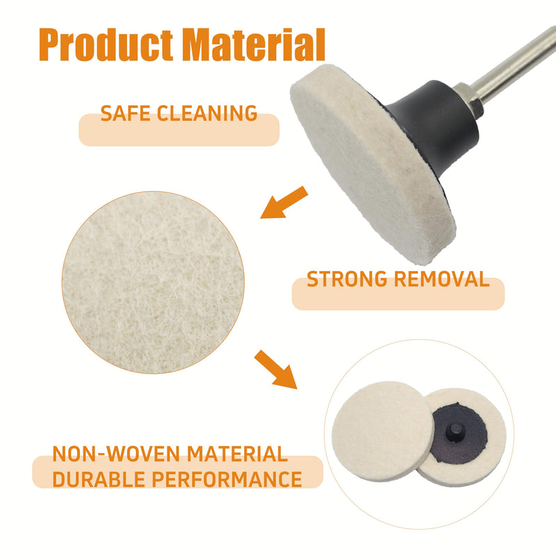 [Australia - AusPower] - Merryland Wool Quick Change Disc 2 inch for Die Grinder, 2inch Polishing Buffing Pad 30 Pack with 1/4 Inch Shank, Wool Fabric Disc Polishing Buffing Wheel Metal Steel Iron Universal, DGTAB32C1 With Shank 30PCS 