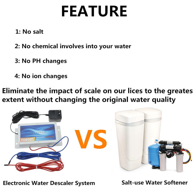 [Australia - AusPower] - Electronic Water Descaler System, Reduces Limescale, Rust, and Minerals, No Chemicals, Easy Installation 