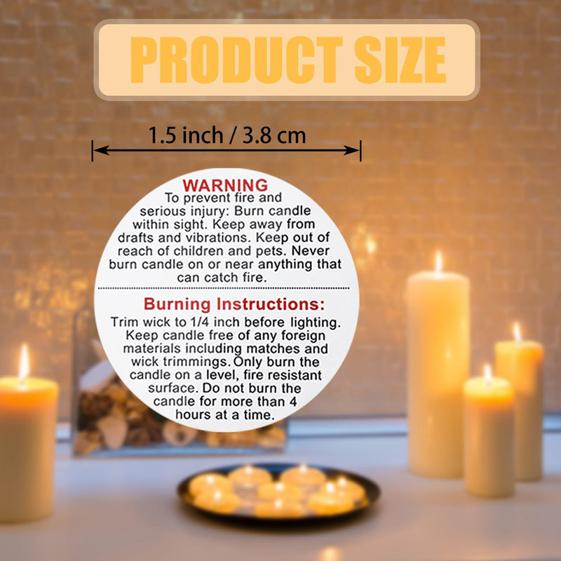 3000 Pcs Candle Warning Labels 1.5 Inch Candle Jar Container Safety Labels Warning Sticker for Candle Jars, DIY Candle Making Supplies 3000