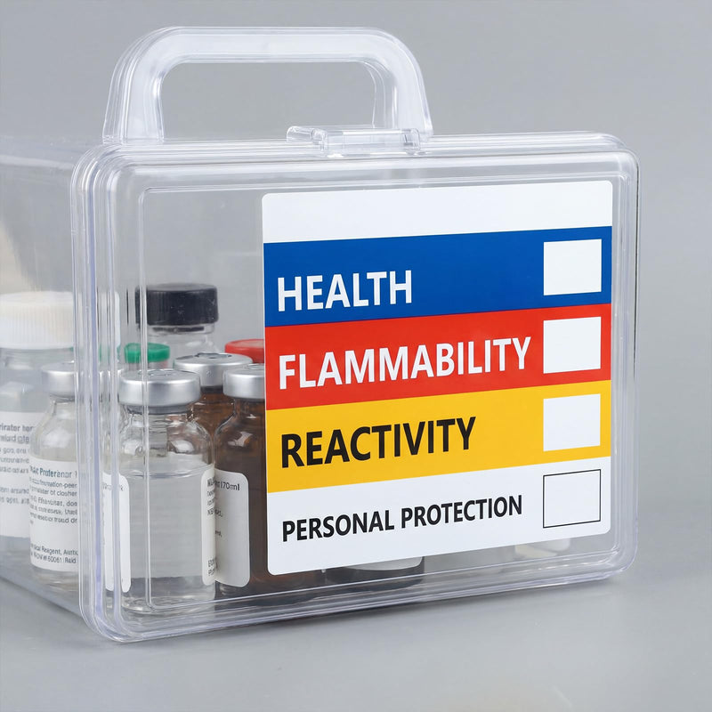 500 Pcs SDS Stickers for Chemical Safety Data, Hazardous Material Identification Label, 4" x 4" for Chemical Identifying Hazards Decals Himg Write in Labels 4" x 4"