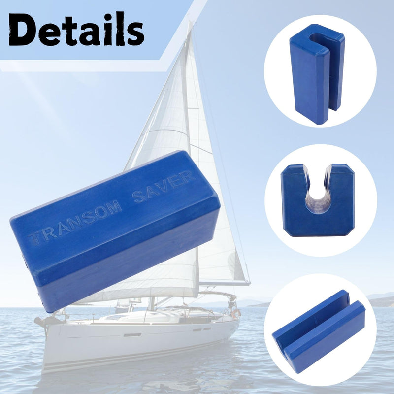 Outboard Wedge Transom Support Saver for Single Ram Boat Motors Trailering | SeaSierra-7002 Rubber Safety Supports Used on Mercury Yamaha Evinrude Johnson Honda Suzuki Marine Engine Blue Square Outboard Transom Support