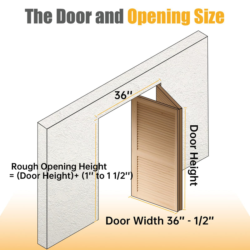 Bifold Closet Door Hardware Kit with 36" Tracks (1 × 36"), Lashow Complete Set for 2 Doors with Brackets, Pivots & Guide Wheels, for Bi-fold Closet Door Hardware Used. 36" Track (1 × 36" Long) 1-V Fold