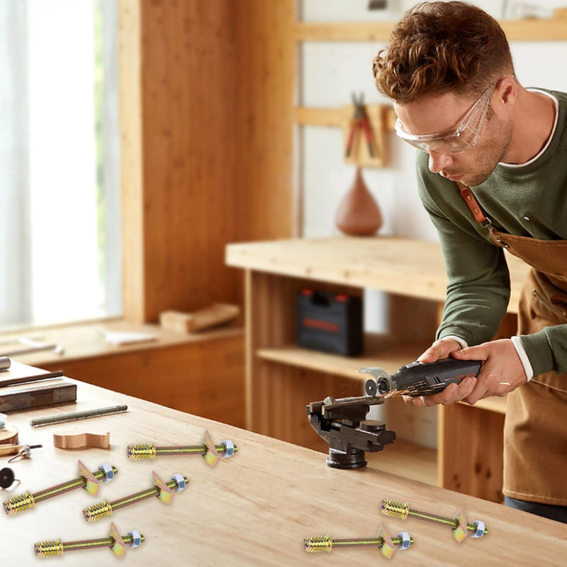 [Australia - AusPower] - 20 Pieces Bed Frame Hardware Connector Kit,M8×100mm Furniture Fastening Connectors Countertop Hardware Bed Frame Bolts and Nuts Kit for Countertops Wardrobes Blocks Bed Frame Furniture 