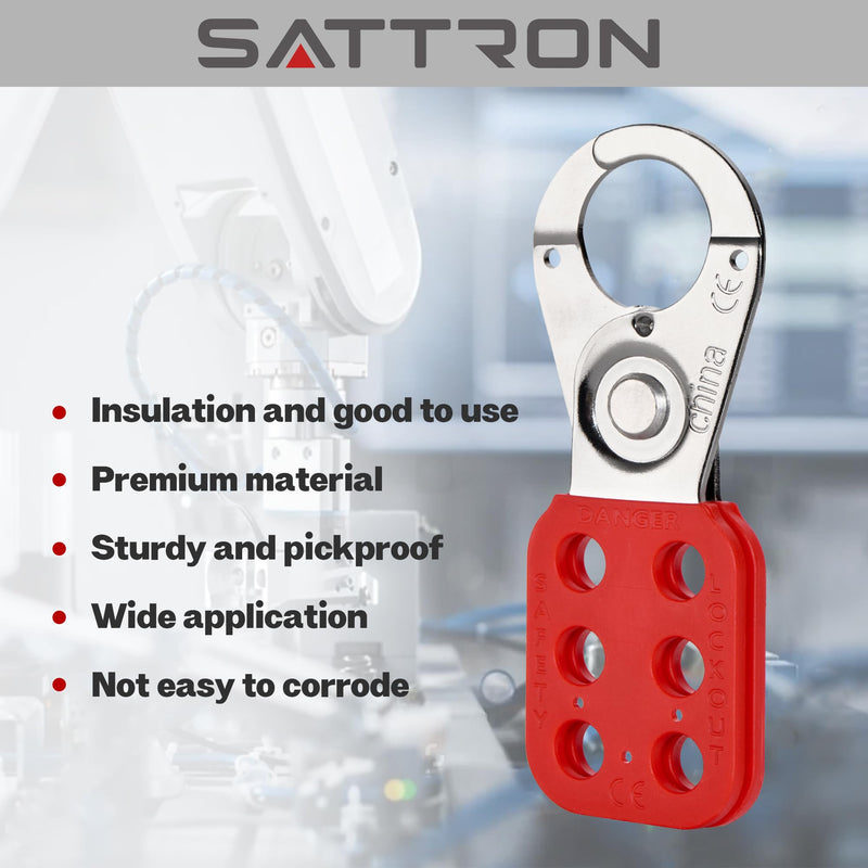 [Australia - AusPower] - Lock Out Tag Out Hasp, 6 Pcs Red Lockout Hasp, Tamper-Proof and Impact-Resistant Loto Hasp with 6 Holes Interlock 6pcs Lockout Hasp 