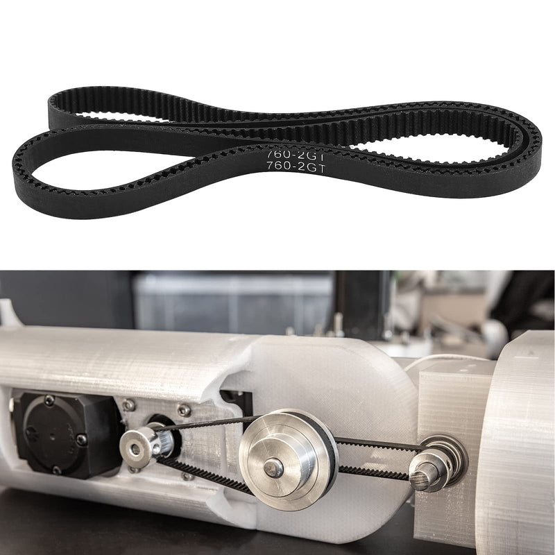 [Australia - AusPower] - GT2 Timing Belt 760mm Black Cogged Rubber Geared Belt 6mm Cog Drive Belt for 3D Printers (760-2GT-6) 