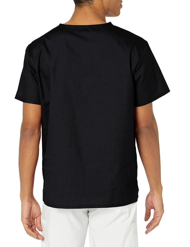 [Australia - AusPower] - Dickies EDS Signature Scrubs for Women and Scrubs for Men, Unisex One Pocket V-Neck Top in Soft Brushed Poplin 83706 Large Black 