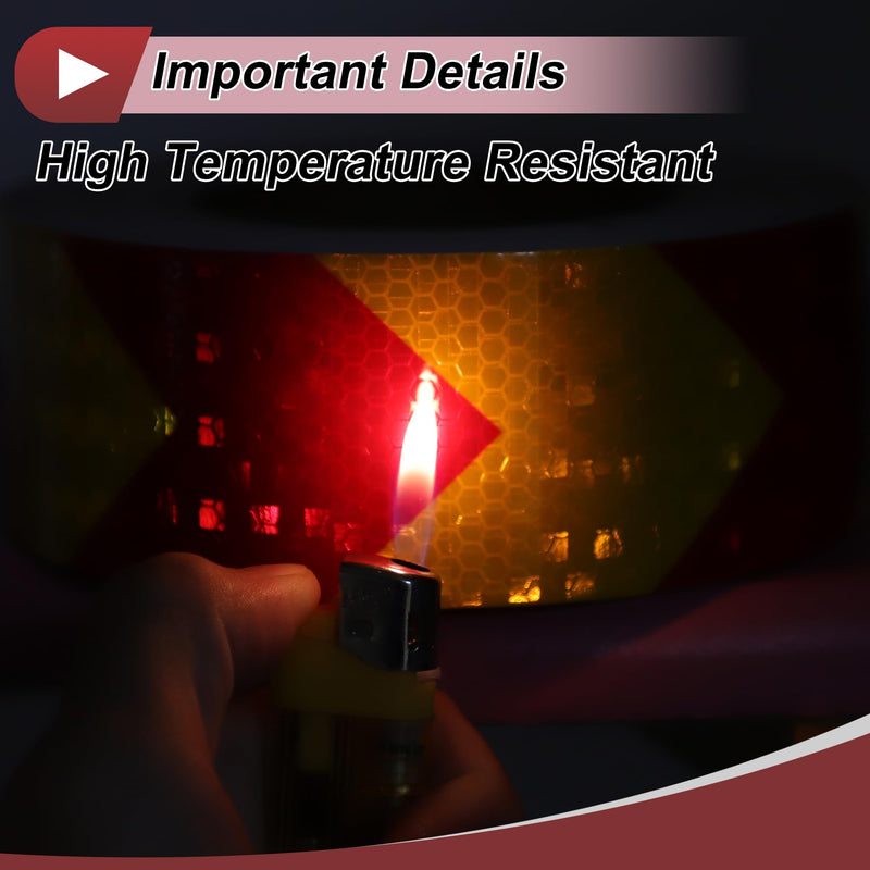 1 Pcs Safety Warning Reflective Tape Increased Visibility Reflective Strips 82.02ftx1.97" Red,Yellow PVC