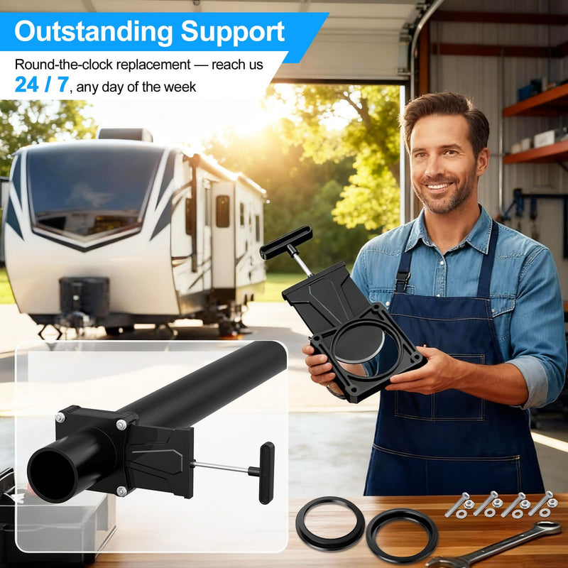 3" RV Waste Dump Gate Valve Body for Black/Grey Tank Sewer Drain Knife Valve Plumbing Replacement for Campers Trailers Motorhomes