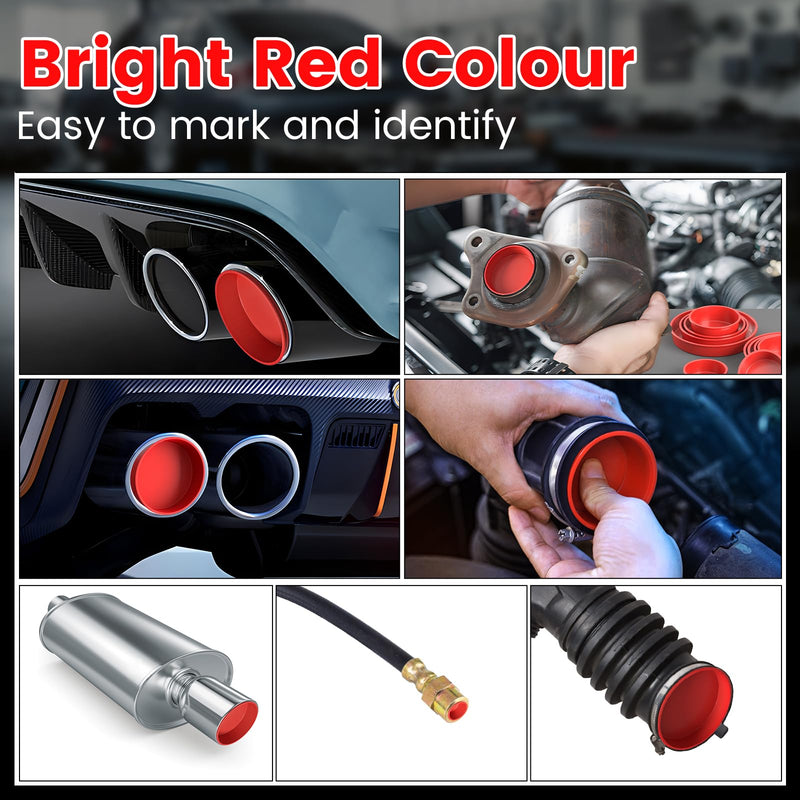 [Australia - AusPower] - GODIAG Automotive Cap Plugs Kit 23 PCS Suitable for Smoke Leakage Testing and Various Automotive Pipeline Openings Automotive Block Cap Plugs Kit for Automotive Smoke Machine Leak Detector, Red 