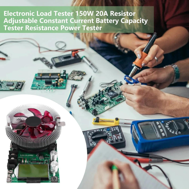 [Australia - AusPower] - Battery Load Tester, Battery Capacity Tester 150W 200V 20A USB Tester, Resistor Adjustable Constant Current Battery Testers for Manufacturers Digital Enthusiasts Engineers and Other Experimental 