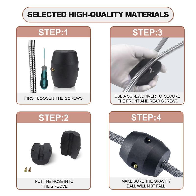 [Australia - AusPower] - ZIJANG Kitchen Tap Hose Weight, 320 g Heavy Black Ball Replacement Part for Kitchen Tap, Heavy Ball Replacement Part for Kitchen Taps with Screws, Suitable for Most Tap Hoses 