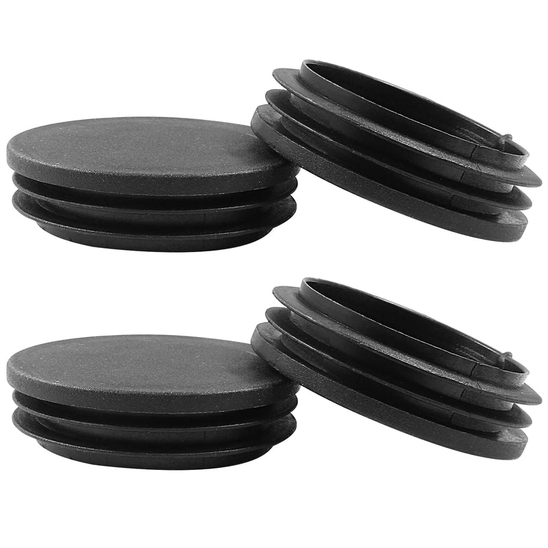 [Australia - AusPower] - 4 Pack 2-1/2 Inch (63mm) Round Plastic Hole Plugs, Black Pipe Tubing End Cap for Round Metal Tube Diameter: 2-1/2" 4 Pcs 