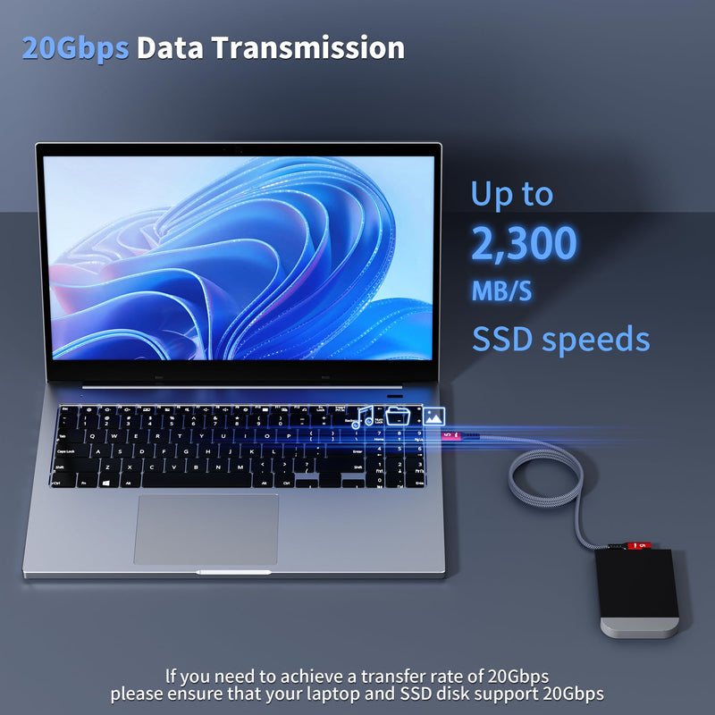 USB C Camera Tethering Cable for Right Angle Thunderbolt 5 Cable 15FT, Support 20Gbps, 240W PD, 4K@60Hz for Thunderbolt 4, iPhone 17, USB4, Canon, Sony, Nikon, Fuji, Mac mini M4 Right Angle 15FT
