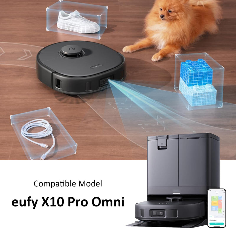 Replacement Parts Kit compatible with eufy X10 Pro Omni Robot Vacuum Accessories, 2 Roller Brushes, 4 Filters, 6 Side Brushes, 4 Mop Pads, 6 Dust Bags (22 Pack) X10 Accessories - 22 Pack