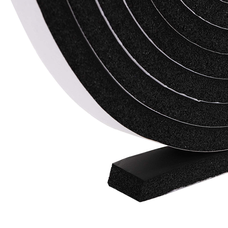 [Australia - AusPower] - Jucoan 49 Feet Weather Stripping Foam Insulation Tape, 1 Inch Wide x 1/2 Inch Thick Self Adhesive Foam Seal Tape, High Density Door Seal Strip Window 1 In x 1/2 In x 49 Ft 