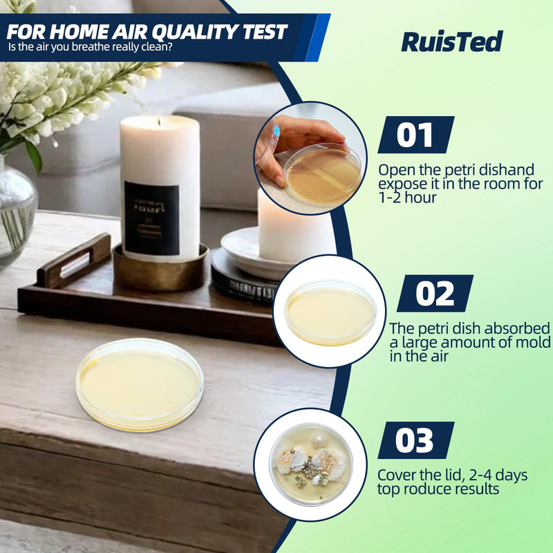 [Australia - AusPower] - Mold Test Kit for Home with 48hrs Results – 6 Rapid DIY Home Tests for Full Home, Air, Surfaces & HVAC Systems | No Lab Wait! Detection Kit (Gloves, Swabs, Bags) 6 Test Plates 
