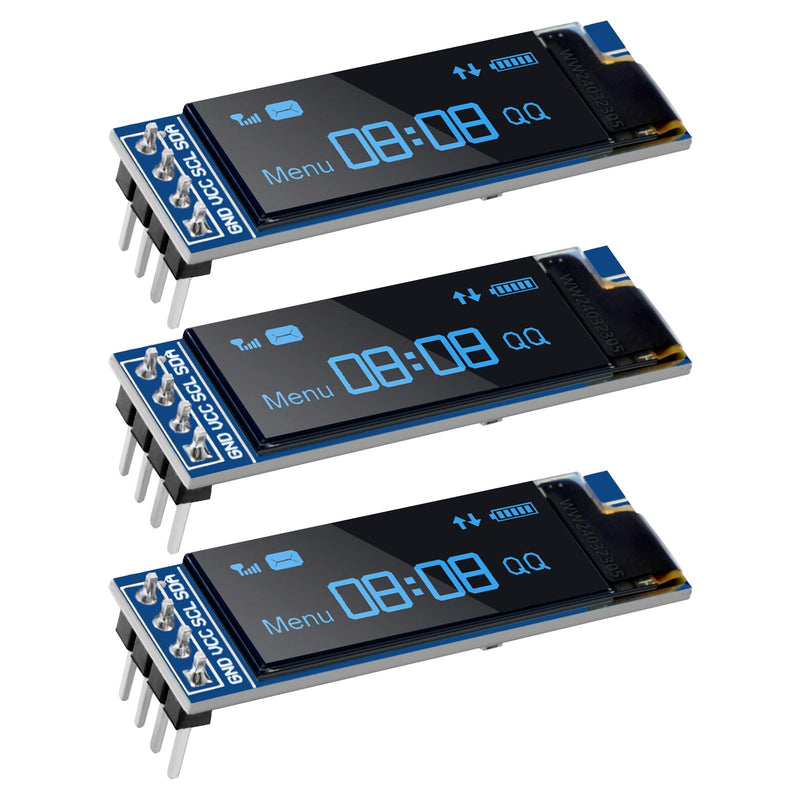 [Australia - AusPower] - APKLVSR 3pcs 0.91 Inch I2C Display Module, IIC I2C Display OLED Display Module 128 x 32 3.3 V/5 V for Arduino and Other Microcontrollers (Blue) 