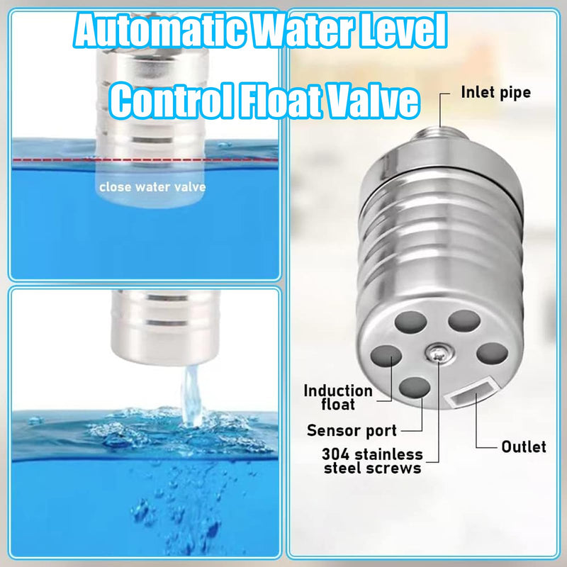 [Australia - AusPower] - 2PCS Float Valve 1/2" Water Level Control Float Valve 304 Stainless Steel Fully Automatic Water Shut off Valve Automatic Water Level Controller for Water Tank Pool Livestock Troughs Upper Water Intake 