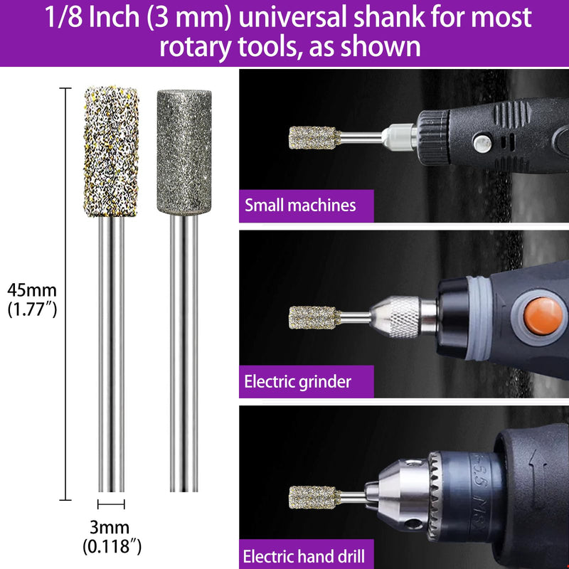 [Australia - AusPower] - Pack of 24 Diamond Burrs Compatible with Dremel, Diamond Grinding Pins, Grit 50 116, Diamond Cutter with 3 mm Shank Fit for Stone Glass Ceramic Carving, Grinding, Polishing, Engraving Körnung 50,Körnung 116 