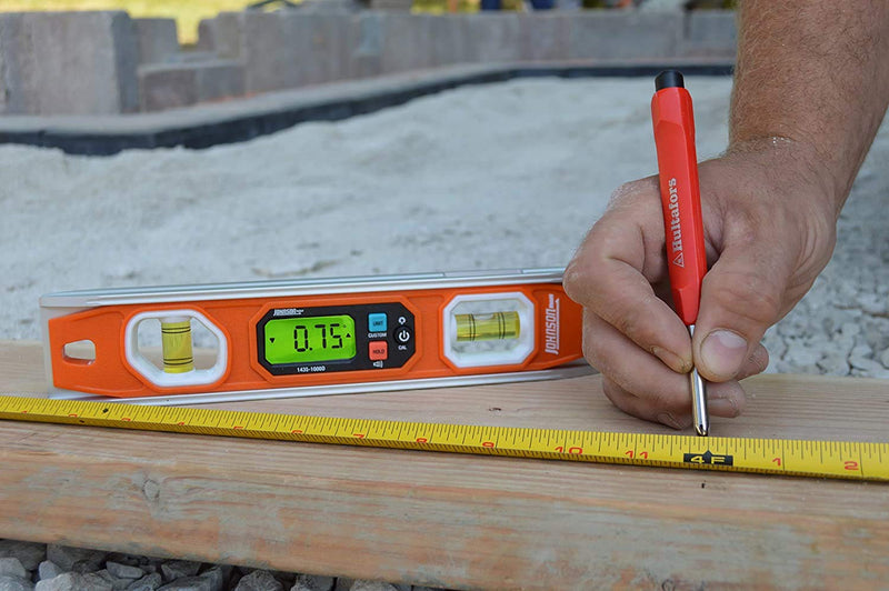 [Australia - AusPower] - Johnson Level & Tool 1435-1000D Magnetic Programmable Digital Torpedo Level, 10", Orange, 1 Level 