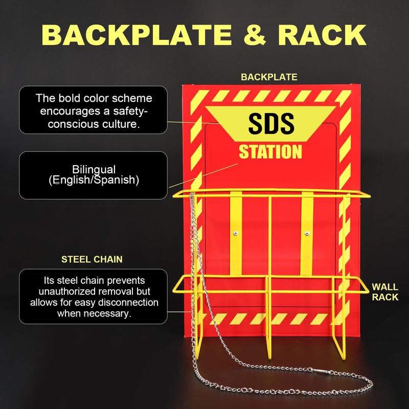 MSDS Yellow Heavy Duty 3 Inch Material Safety Data Sheet 3 Ring Binder with SDS Wire Rack, Display Sign, Chain, Safety Posters, Labels, Wall Mount
