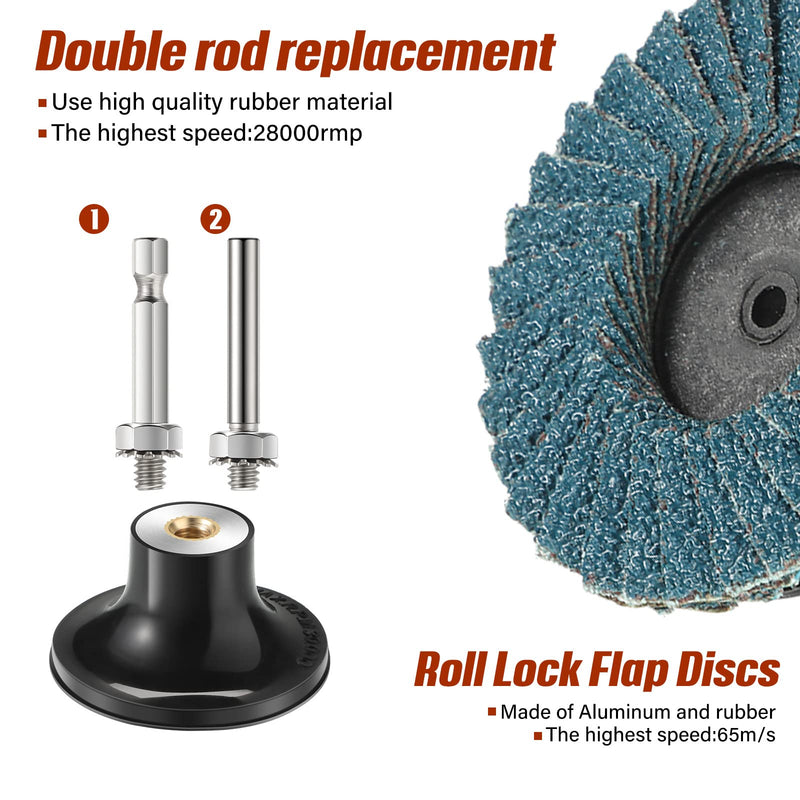 [Australia - AusPower] - Chengu 48 Piece 2 Inch Die Grinder Flap Disc with Disc Pad Holder Flap Discs Surface Conditioning for Angle Grinder Sanding, Stock and Rust Removal, Finishing, Grinding, Deburring(60 Grit Style) 60 Grit Style 