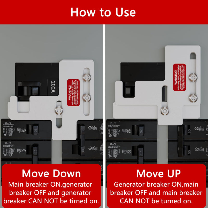 [Australia - AusPower] - Generator Interlock Kits are Compatible with Siemens or Murray 150 or 200 amp Panels. The spacing Between Main and Branch Breakers is 7/8-1 1/4"，Professional Interlock Kit(SIE-P2) SIE-P2 