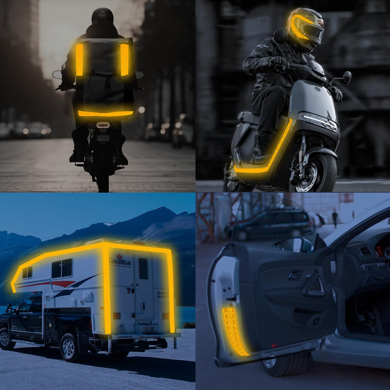 Reflective Tape 2" x40ft Yellow, DOT-C2 Waterproof Reflective Stickers & Reflector Tape with Strong Adhesive for Trucks, Trailers, Motorcycles, Bikes, Outdoor Safety