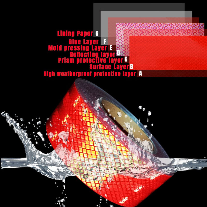 Reflective Tape 2 inch Wide 75 FT Long High Intensity Red Trailer Reflector Safety Conspicuity Tape for Vehicles Trucks Bikes Cargos Helmets 2IN*75FT