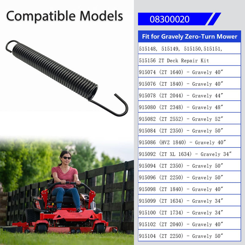 [Australia - AusPower] - 08300020 Extension Spring - Compatible with Ariens Gravely ZT XL/ZT/Zoom XL/HVZ, EverRide Yellow Jacket, Great Dane Zero-Turn Mower 