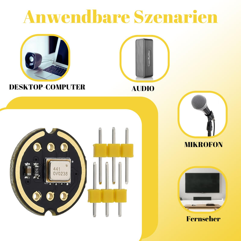 INMP441 3 Pack All-Sided Microphone Module, High Sensitivity, Compatible with ESP32 Sensors, Sensor