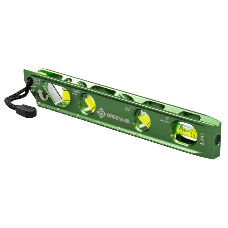 [Australia - AusPower] - Greenlee L107 Electrician's Magnetic Torpedo Level with Conduit Bending Offset Aid, Green 