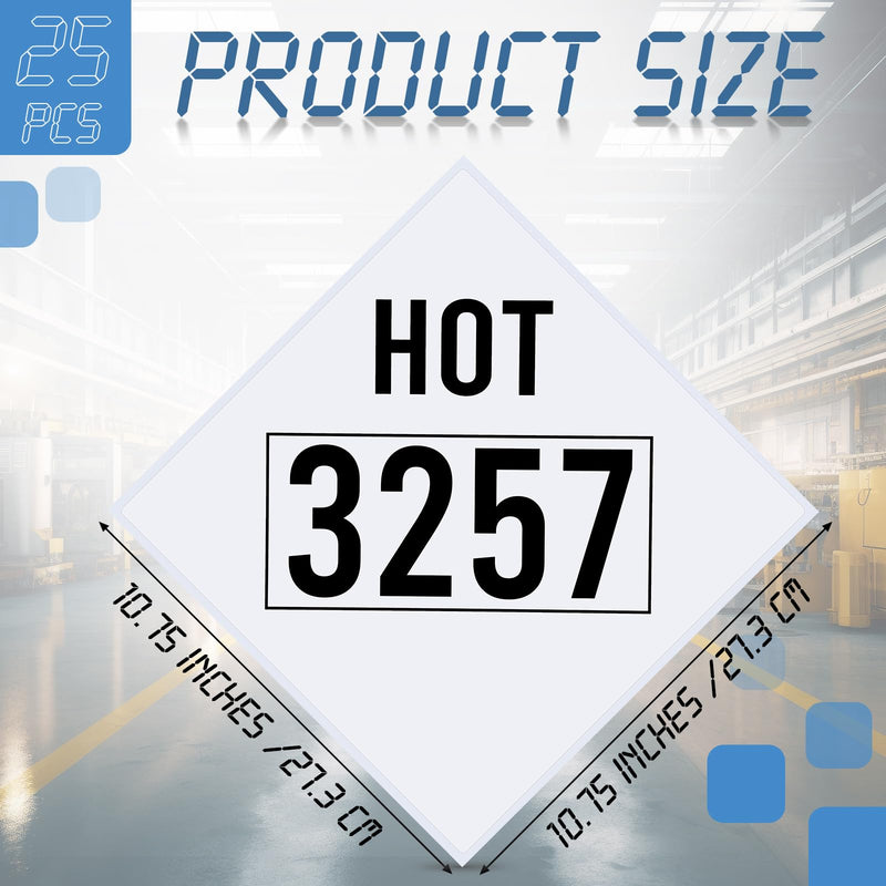 25 Pcs 3257 Hot Marking Placard, 10.75" x 10.75" Elevated Temperature Liquid Hot Placard Polycoated Tagboard for Temporary Applications