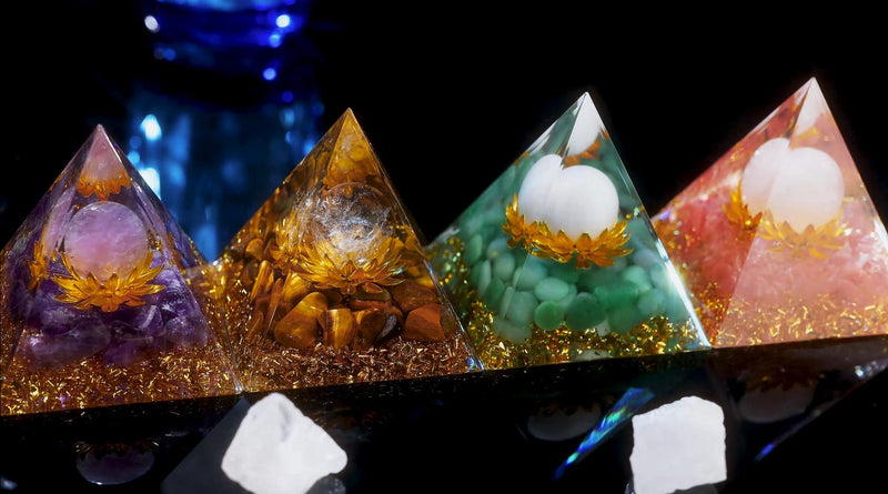 Hopeseed Orgone Pyramid Orgonite Healing Crystal Pyramid, Rose Quartz Rose Quartz Crystal