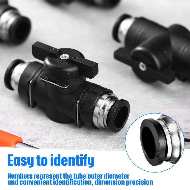 [Australia - AusPower] - 5 Pieces Pneumatic Ball Valve Push to Connect Fittings Ball Valve PVC Air Flow Control Valve Air Fittings Straight Quick Connect Union Air Quick Connect Air Hose Fittings (1/2 x 1/2 OD) 5 1/2" x 1/2" OD 