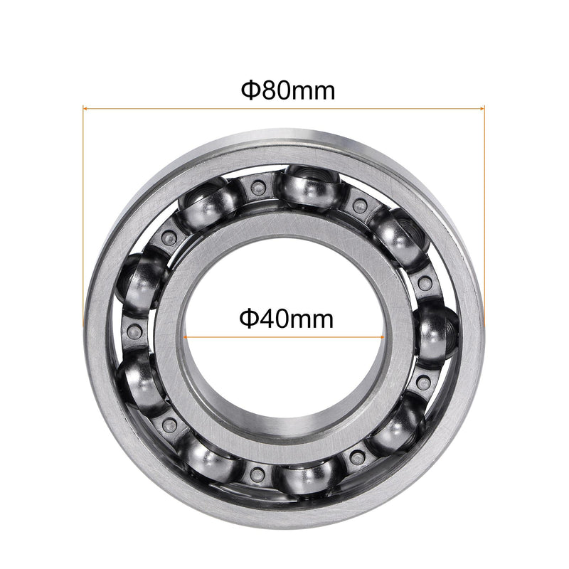 [Australia - AusPower] - uxcell 6208 Deep Groove Ball Bearings 40mm Bore 80mm OD 18mm Thick C3 Open Type Chrome Steel 40x80x18mm 
