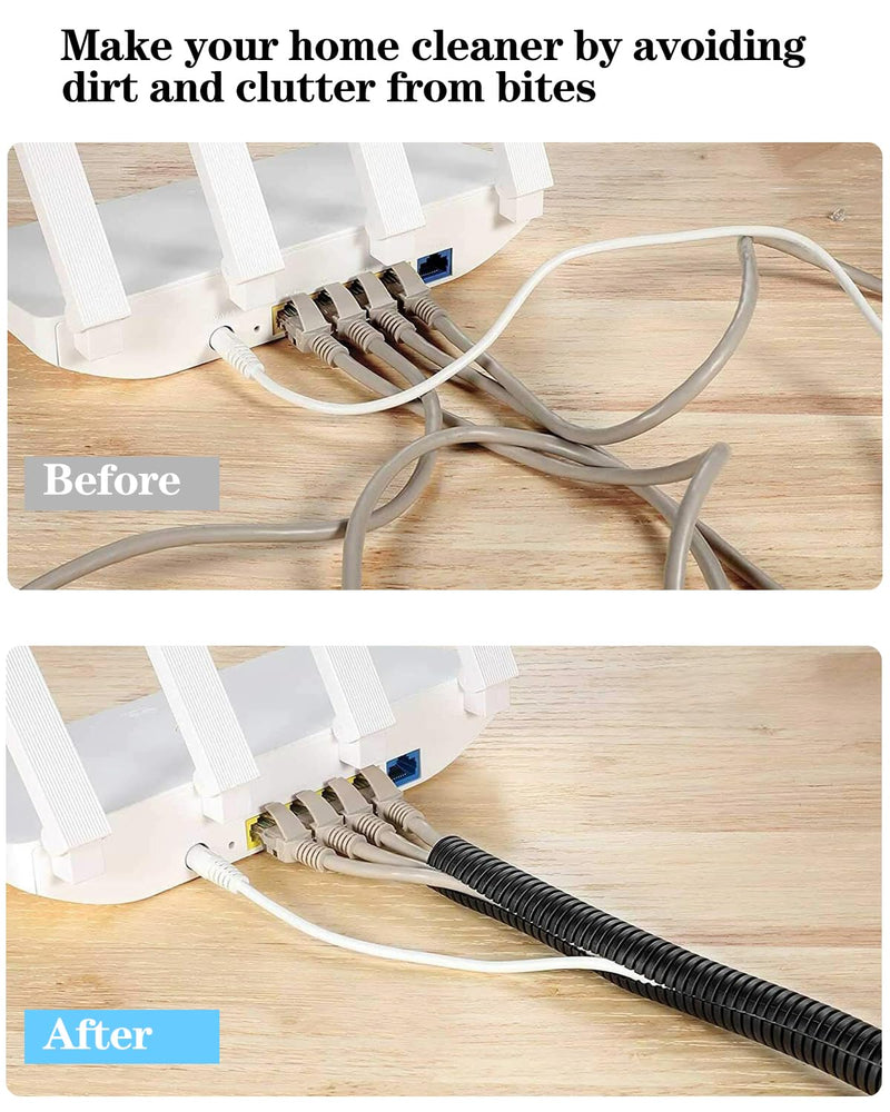 [Australia - AusPower] - 1/4 Inch Wire Loom Split Tubing - 16.5ft Cord Protector Electric Wires Covers, Automotive Wire Flexible Conduit, Plastic Wire Cover 1/4"-16.5ft 