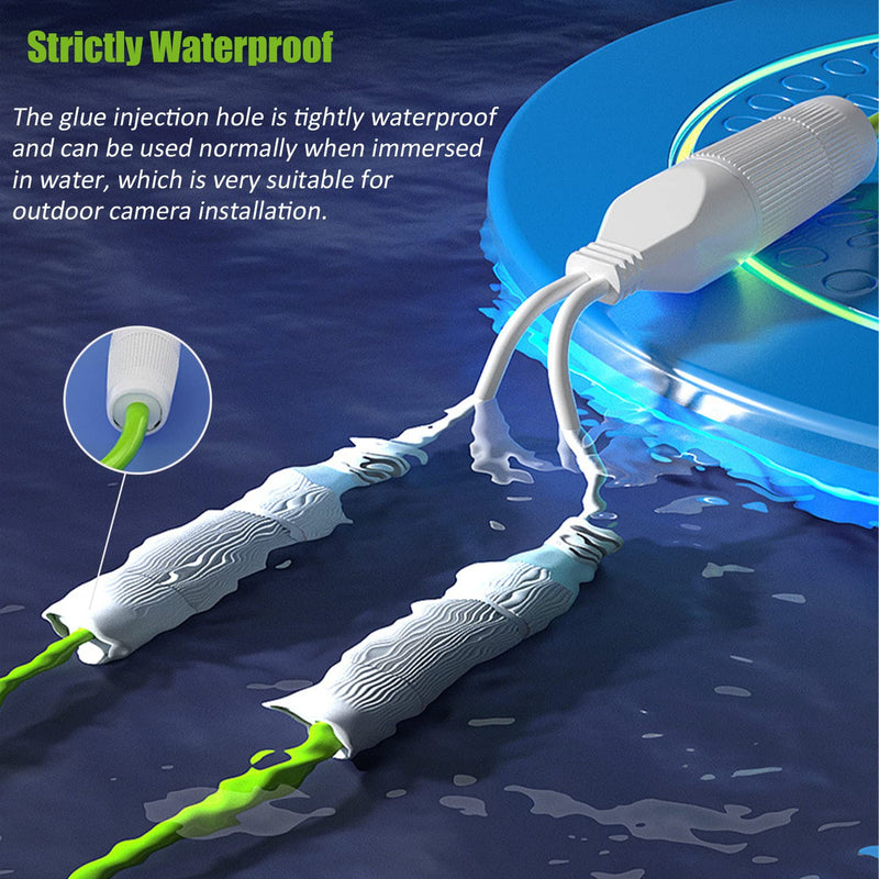 [Australia - AusPower] - Ethernet Splitter, Waterproof PoE Combiner Splitter Adapter, Run 2 IP Cameras on 1 Network Cable 