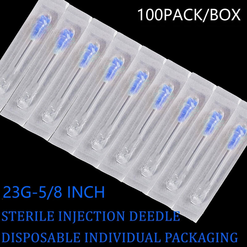 [Australia - AusPower] - 23 Gauge 5/8 Inch Dispensing Lab Supplies Individually Sealed Wrapped - 100 Pack/Box 23Ga 5/8 Inch/15.8mm 