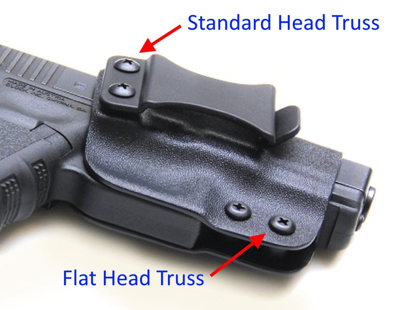 [Australia - AusPower] - 1/8" Black Chicago Screws & Binding Posts Fasteners for Leather Straps/Belts, Kydex Holster/Sheath Repair or Rivet Parts Replacement, Thru Hole Open Slot Design. Made in USA 10 Pack Flat Head 