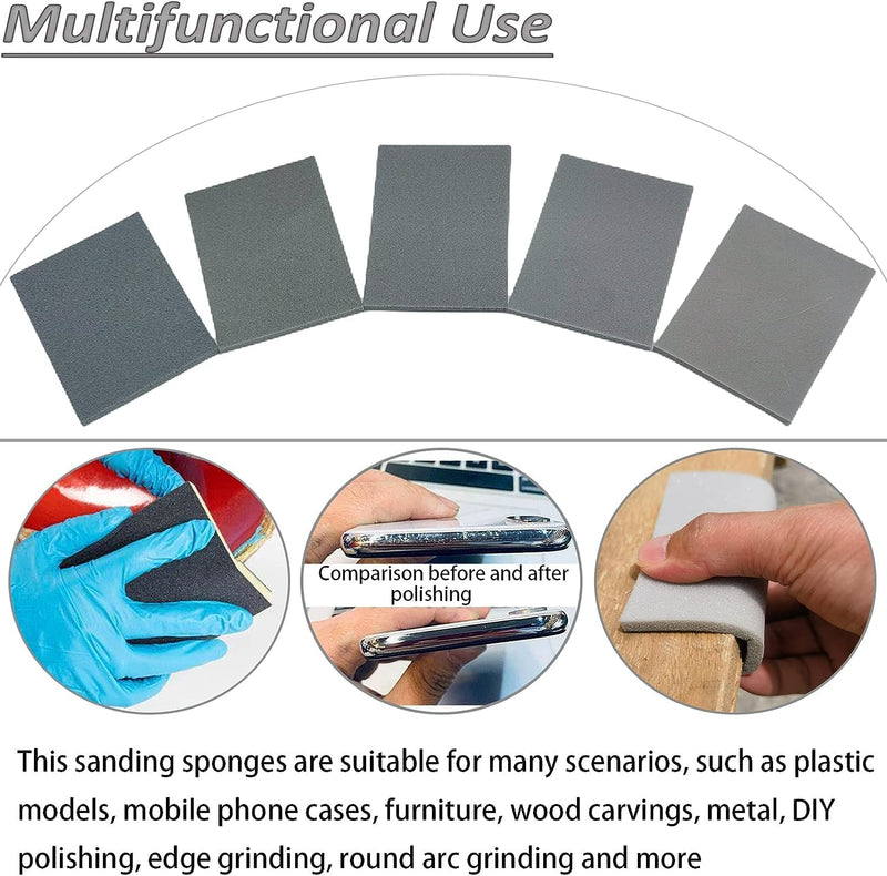 [Australia - AusPower] - 20 Pcs 3 x 4 Inch 600 Grit Sanding Sponge Set, Ultra Fine Sanding Sponges Pads, Soft Foam Hand Sander Block Wet Dry Sandpaper for Model Drywall Metal Wood Furniture Polishing (600 Grit) 