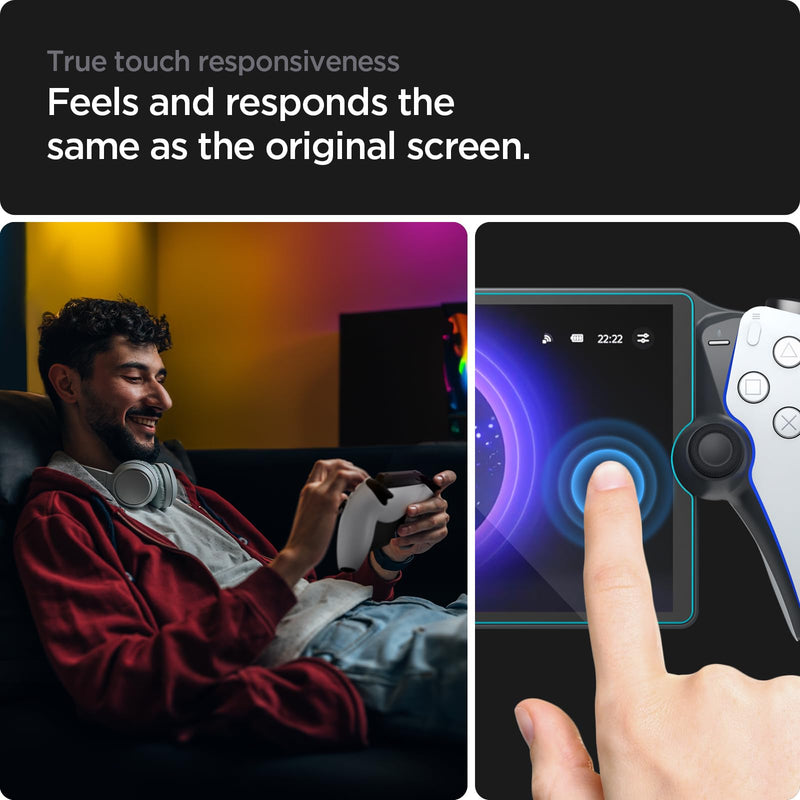 [Australia - AusPower] - Spigen Tempered Glass Screen Protector [GlasTR EZ FIT] designed for PlayStation Portal Remote Player - 1 Pack 