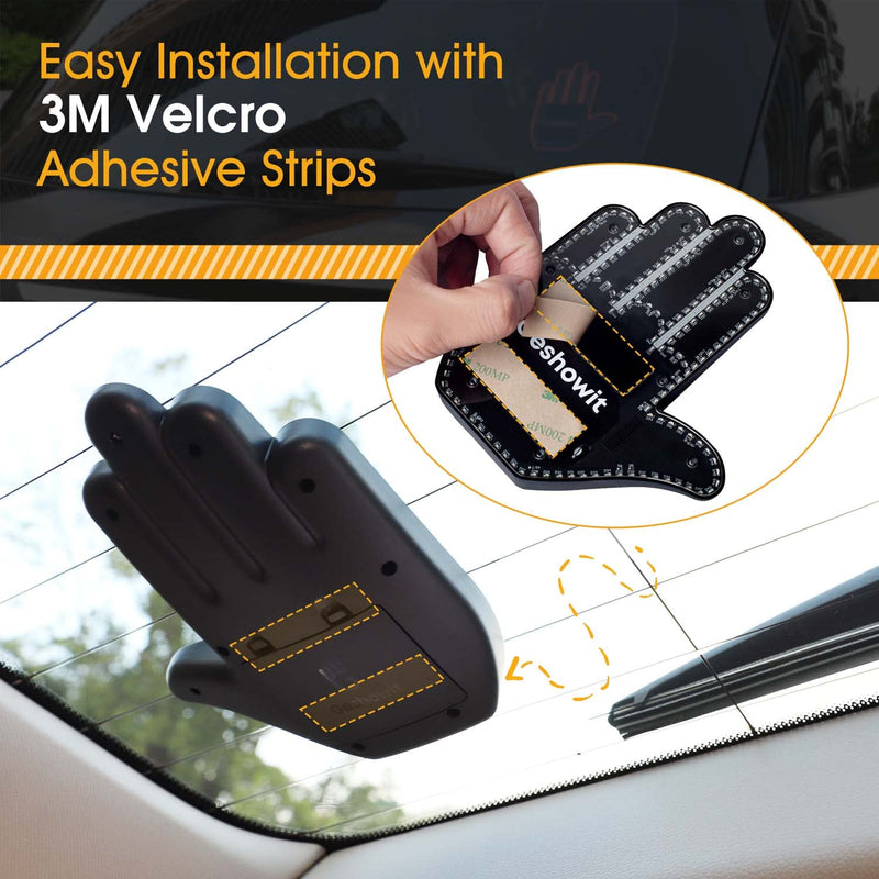 Car Accessories for Men, Car Finger Light with Remote - Give The Bird & Wave & Love to Drivers - Truck Accessories, Finger Flicker LED Hand Gesture Signs, Ideal Gift for Men and Women Black